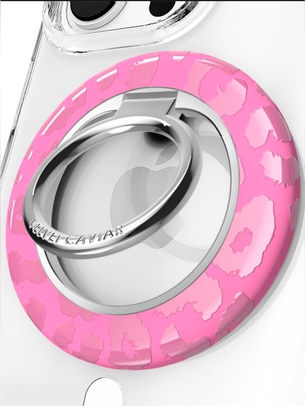 NEW Velvet Caviar hot pink leopard MagSafe grip metal ring Mag phone holder